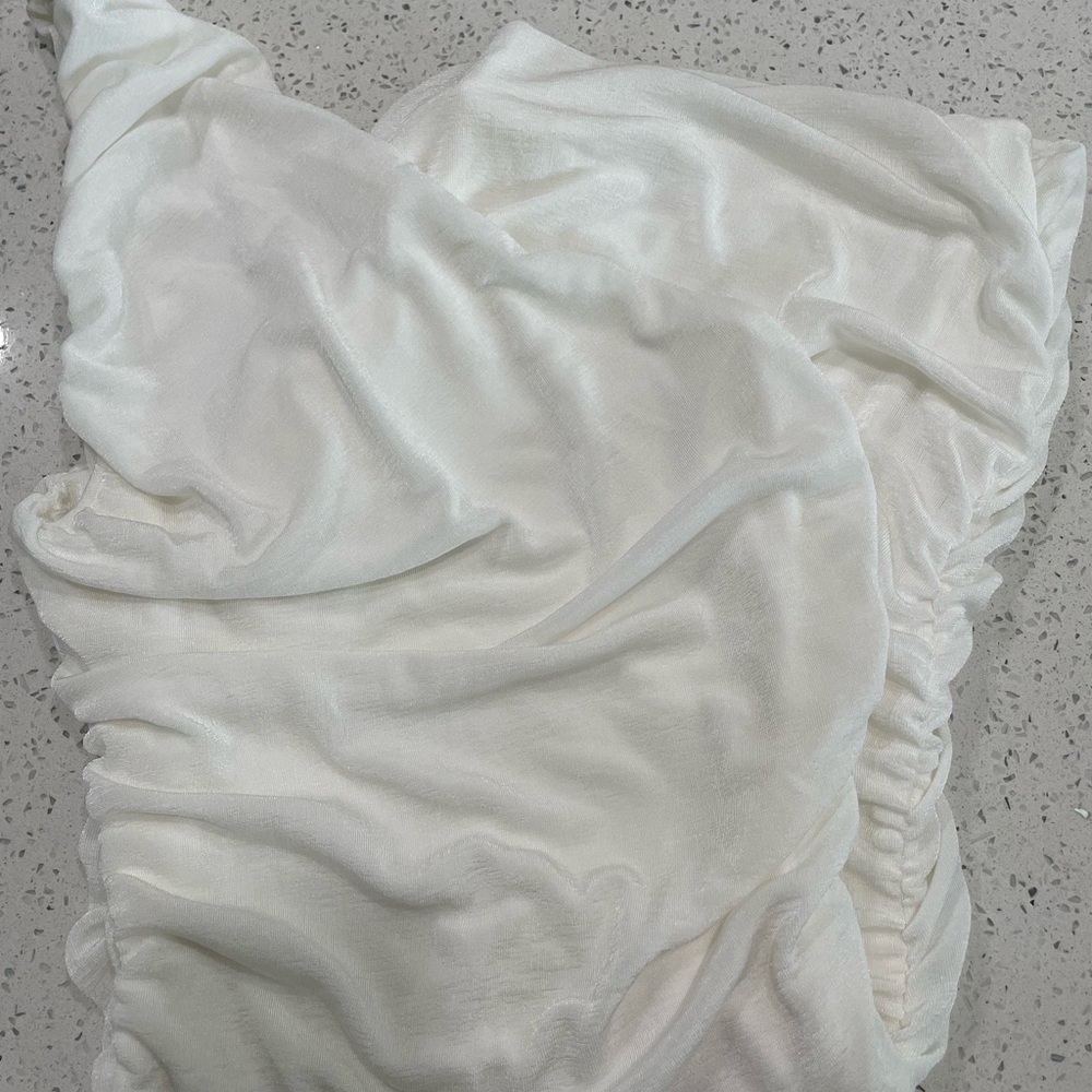 XS- One shoulder White Dress